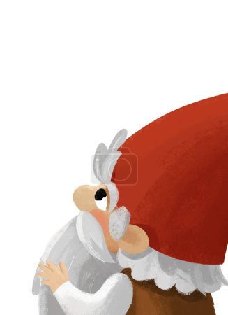 Photo for Cartoon scene with colorful dwarf on white background illustration for children - Royalty Free Image