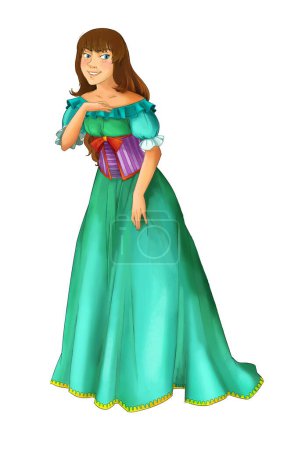 Photo for Cartoon scene with princess queen illustration for children - Royalty Free Image