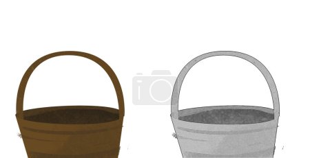 Photo for Cartoon scene with traditional basket illustration for children - Royalty Free Image
