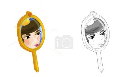 Photo for Cartoon element mirror on white background illustration for children - Royalty Free Image
