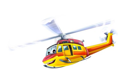 Foto de Cartoon helicopter flying on duty to the rescue - illustration - Imagen libre de derechos