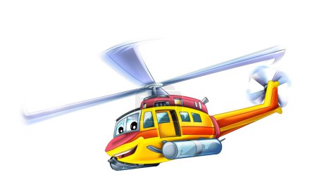 Téléchargez les photos : Hélicoptère de bande dessinée en service à la rescousse - illustration - en image libre de droit
