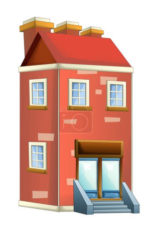 Photo for Cartoon scene with urban city house building isolated illustration - Royalty Free Image
