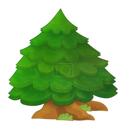 Téléchargez les photos : Cartoon nature element tree isolated illustration - en image libre de droit