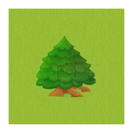Téléchargez les photos : Cartoon nature element tree isolated illustration - en image libre de droit