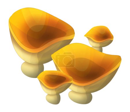 Foto de Cartoon scene with nature mushroom isolated illustration - Imagen libre de derechos