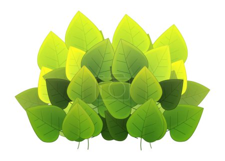 Téléchargez les photos : Cartoon nature element bushes and leafs isolated illustration - en image libre de droit