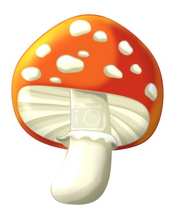Téléchargez les photos : Cartoon scene with nature mushroom isolated illustration - en image libre de droit