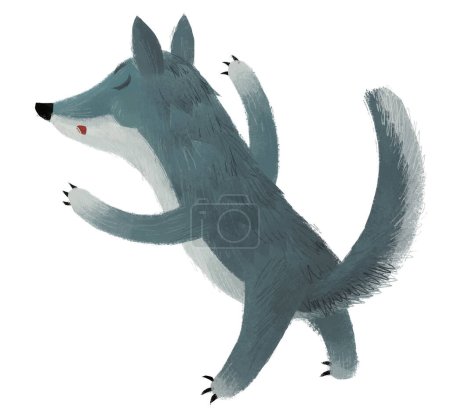 Photo for Cartoon scene with bad wolf on white background illustration - Royalty Free Image