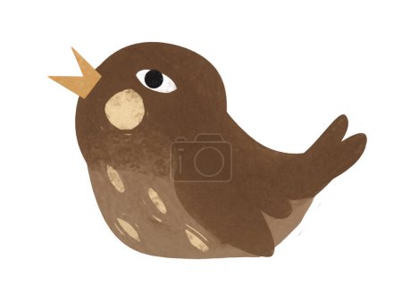 Foto de Dibujos animados animal pájaro robin sobre fondo blanco ilustración para niños estilo de pintura artística - Imagen libre de derechos