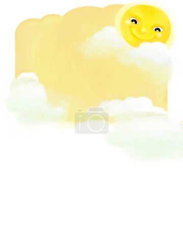 Photo for Cartoon page frame summer scene with space for text illustration for children - Royalty Free Image