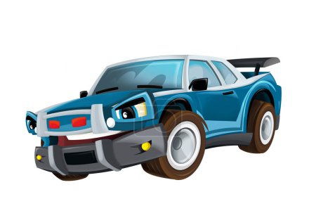 Téléchargez les photos : Cool regarder dessin animé voiture de course hod tige isolé sur backgr blanc - en image libre de droit