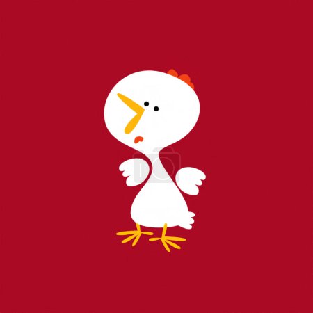 Foto de Escena de dibujos animados con feliz gallo de pollo ilustración para niños - Imagen libre de derechos