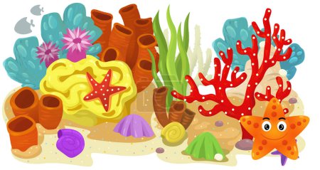 Foto de Escena de dibujos animados con jardín de arrecife de coral elemento aislado ilustración para niños - Imagen libre de derechos