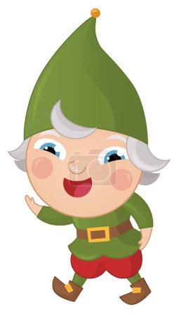 Photo for Cartoon scene with colorful happy cheerful dwarf isolated illustration for kids - Royalty Free Image