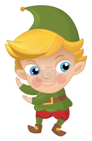 Photo for Cartoon scene with colorful happy cheerful dwarf isolated illustration for kids - Royalty Free Image