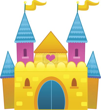 Foto de Dibujo animado hermoso y colorido castillo medieval ilustración para niños - Imagen libre de derechos