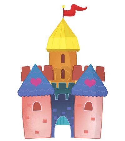 Photo for Cartoon beautiful and colorful medieval castle isolated illustration for kids - Royalty Free Image