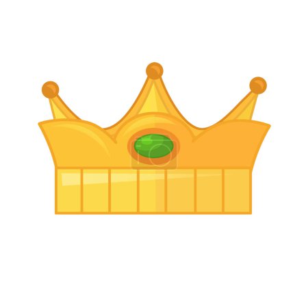 Téléchargez les photos : Dessin animé élément coloré couronne royale illustration isolée pour enfants - en image libre de droit