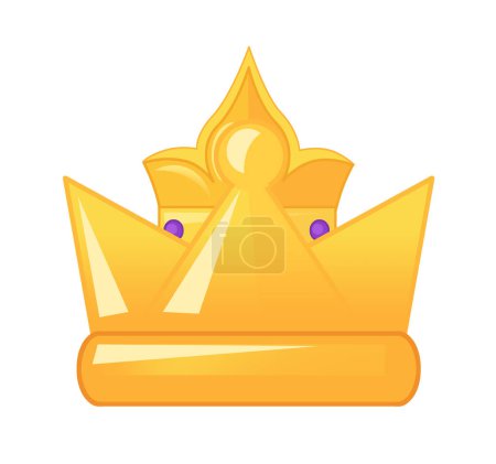 Photo for Cartoon colorful element royal crown isolated illustration for kids - Royalty Free Image