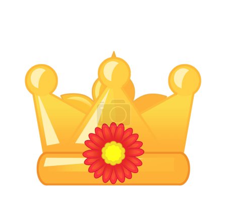 Téléchargez les photos : Dessin animé élément coloré couronne royale illustration isolée pour enfants - en image libre de droit