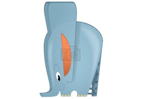 Photo for Cartoon scene with elephant toy element from playground isolated illustration for kids - Royalty Free Image