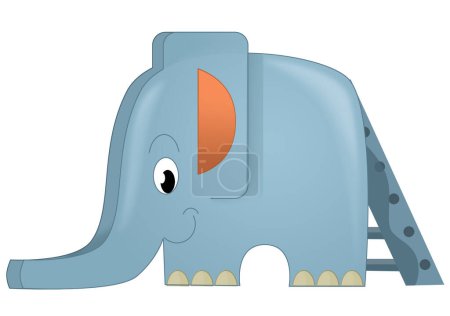Photo for Cartoon scene with elephant toy element from playground isolated illustration for kids - Royalty Free Image