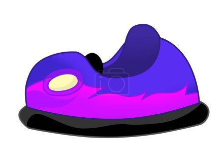 Photo for Cartoon scene with funfair colorful bumper car isolated illustration for kids - Royalty Free Image