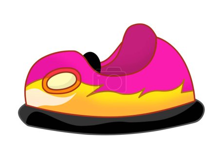 Photo for Cartoon scene with funfair colorful bumper car isolated illustration for kids - Royalty Free Image