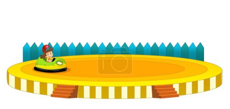 Photo for Cartoon scene with funfair playground kindergarten isolated illustration for kids - Royalty Free Image