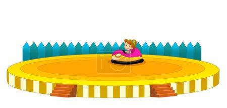 Photo for Cartoon scene with funfair playground kindergarten isolated illustration for kids - Royalty Free Image