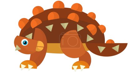 Photo for Cartoon happy and funny colorful prehistoric dinosaur isolated illustration for kids - Royalty Free Image