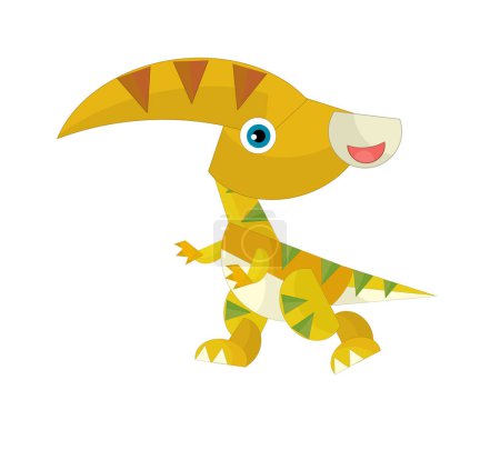 Foto de Dibujos animados feliz y divertido colorido dinosaurio prehistórico dino ilustración aislada para niños - Imagen libre de derechos