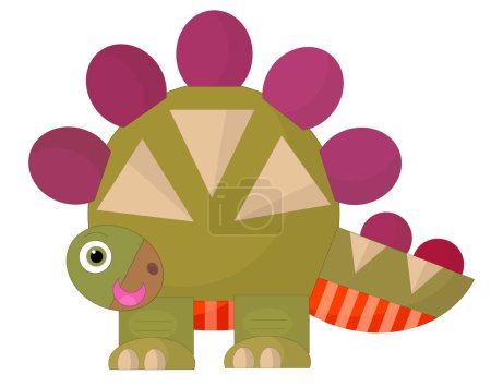 Foto de Dibujos animados feliz y divertido dinosaurio prehistórico colorido ilustración aislada para niños - Imagen libre de derechos