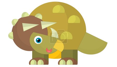 Photo for Cartoon happy and funny colorful prehistoric dinosaur dino isolated illustration for children - Royalty Free Image