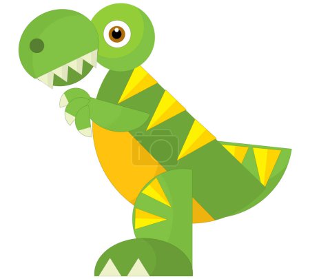 Foto de Dibujos animados feliz y divertido colorido dinosaurio prehistórico dino ilustración aislada para niños - Imagen libre de derechos
