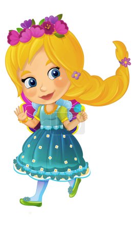 Photo for Cartoon fairy tale character ef princess isolated illustration for kids - Royalty Free Image