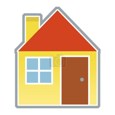 Photo for Cartoon scene with city urban single family house isolated illustration for kids - Royalty Free Image