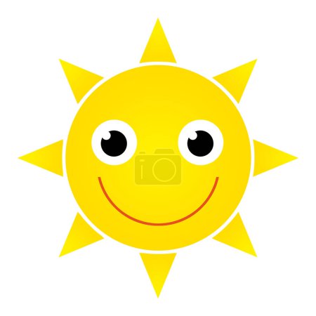 Photo for Cartoon scene with happy sun shining isolated illustration for kids - Royalty Free Image