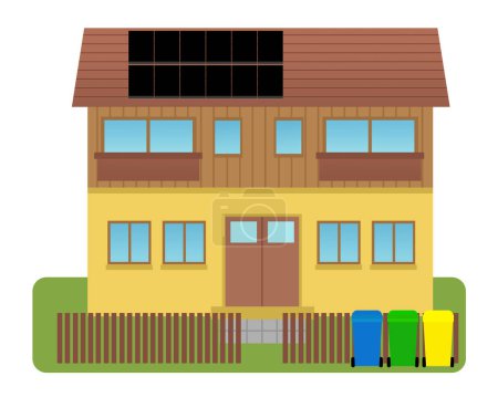 Foto de Escena de dibujos animados con ciudad urbana casa unifamiliar aislada ilustración para niños - Imagen libre de derechos