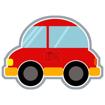 Photo for Cartoon funny city car small sedan isolated illustration for kids - Royalty Free Image