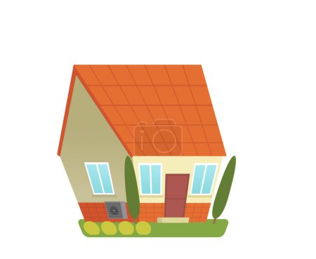 Photo for Cartoon scene with city urban single family house isolated illustration for children - Royalty Free Image