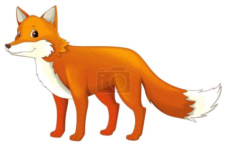 Photo for Cartoon wild animal smiling funny fox isolated illustration for kids - Royalty Free Image