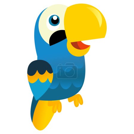 Photo for Cartoon animal bird parrot on white background illustration for kids - Royalty Free Image