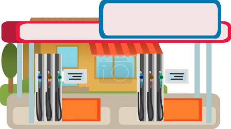 Photo for Cartoon scene with gas station building isolated illustration for children - Royalty Free Image