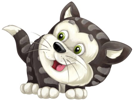 Foto de Dibujos animados granja happyt o gato doméstico de la ciudad divertirse ilustración aislada para los niños - Imagen libre de derechos