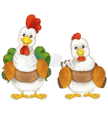 Foto de Dibujos animados divertido pollo gallina aislado ilustración para niños - Imagen libre de derechos