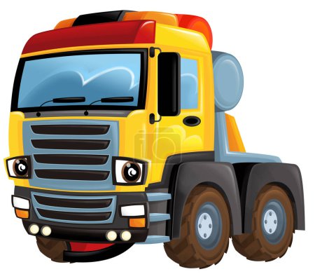 Photo for Funny cartoon tow or cargo heavy duty truck isolated illustration for kids - Royalty Free Image
