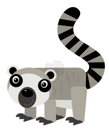 Photo for Cartoon scene with lemur isolated illustration for children - Royalty Free Image
