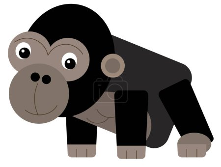 Foto de Escena de dibujos animados con mono gorila mono ilustración aislada para niños - Imagen libre de derechos
